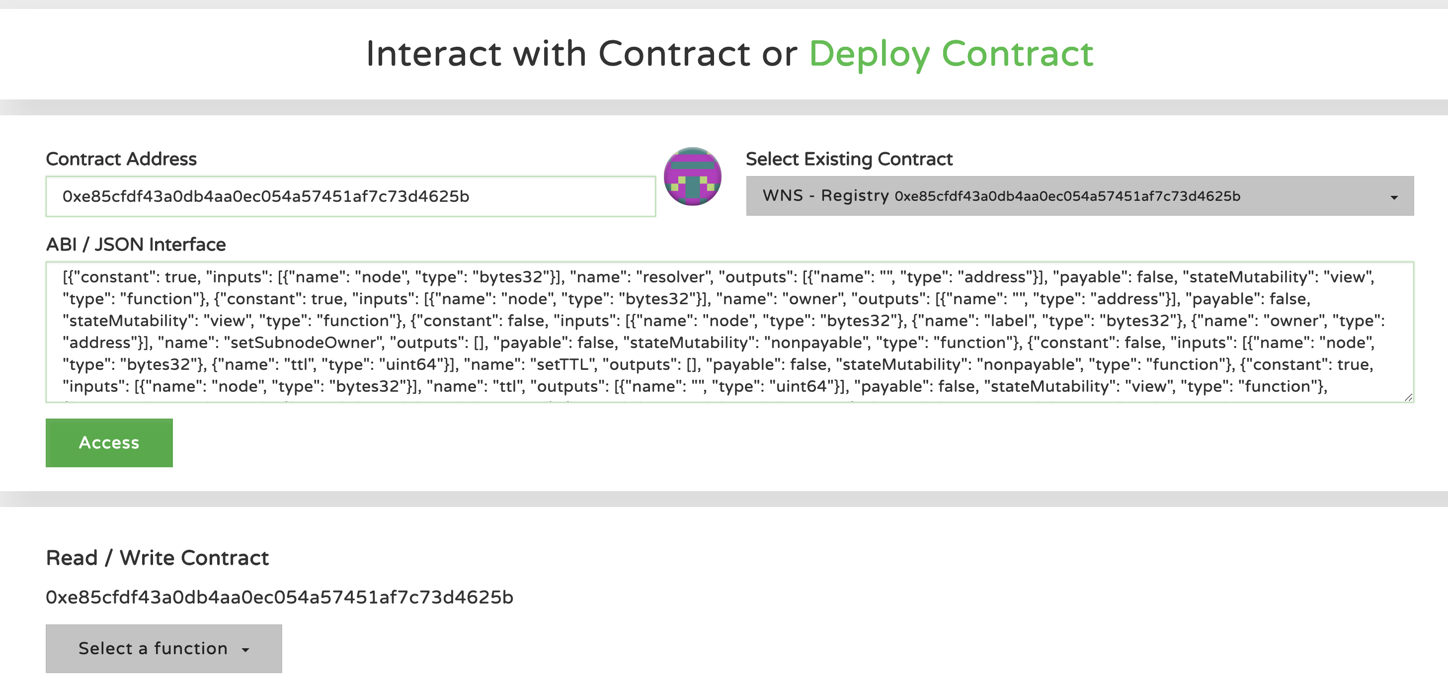 Access contract
